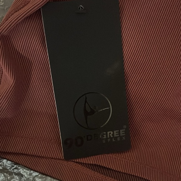 NEW 90 DEGREE BY REFLEX crop top Terracotta BNWT ribbed Large - Picture 6 of 8